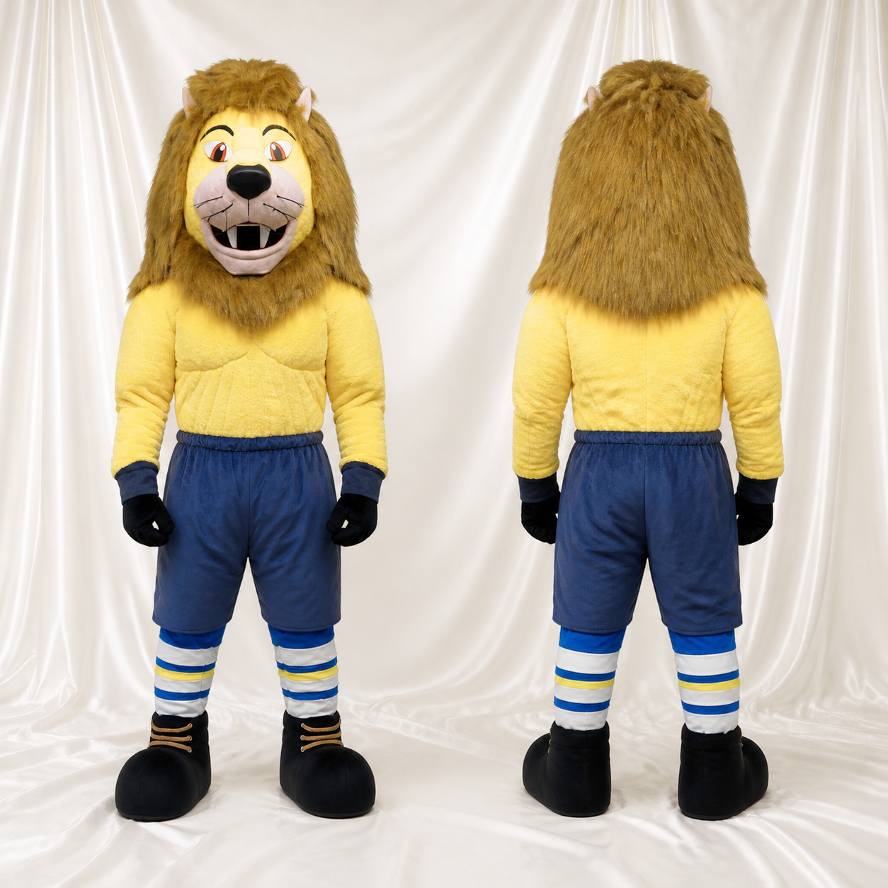 Tan Team Uniform Lion Athlete Mascot Costume Full Body for Adults Sports Events Tan Team Uniform Lion Athlete Mascot Costume Full Body for Adults Sports Events