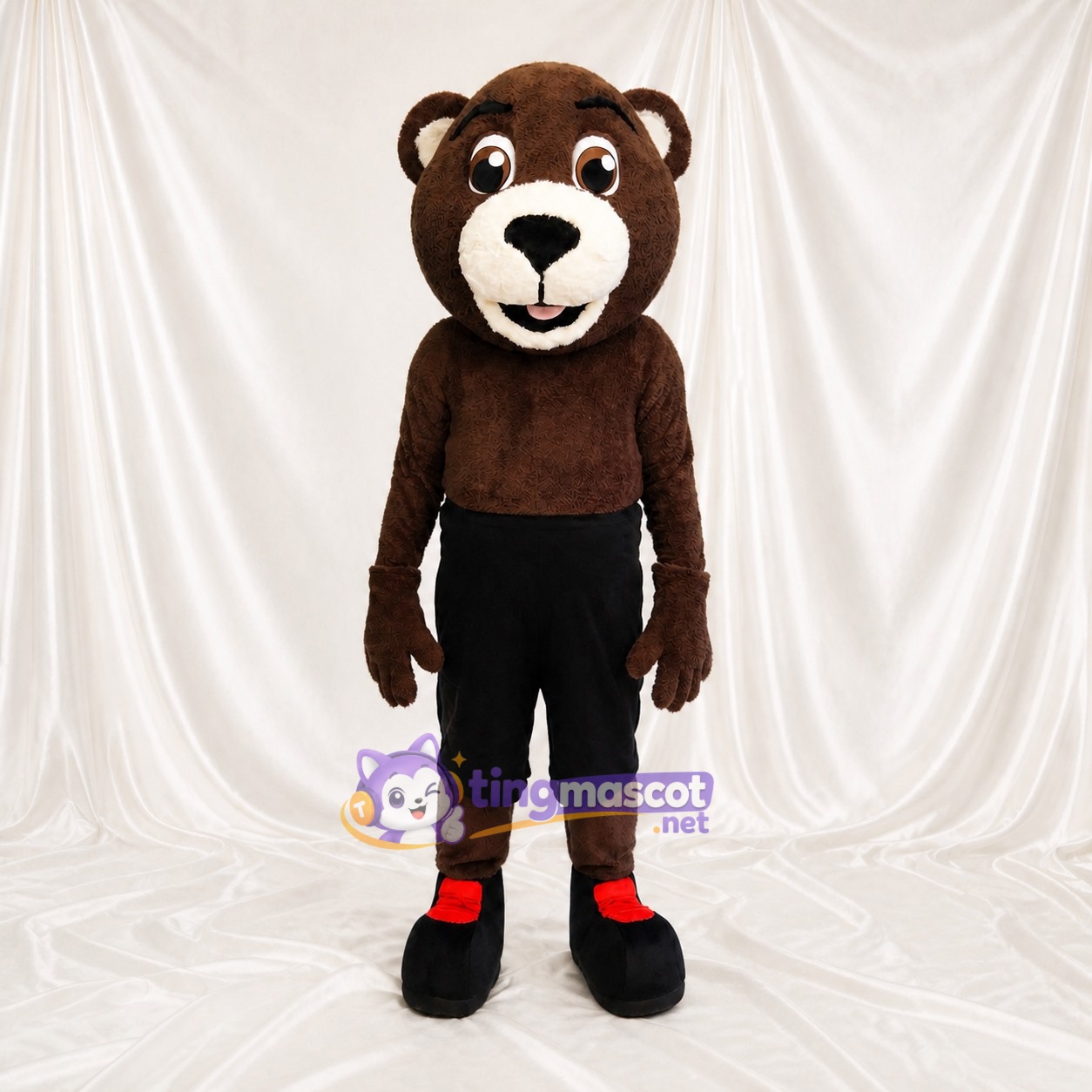 Brown Team Uniform Bear Athlete Mascot Costume Full Body for Adults Sports Brown Team Uniform Bear Athlete Mascot Costume Full Body for Adults Sports