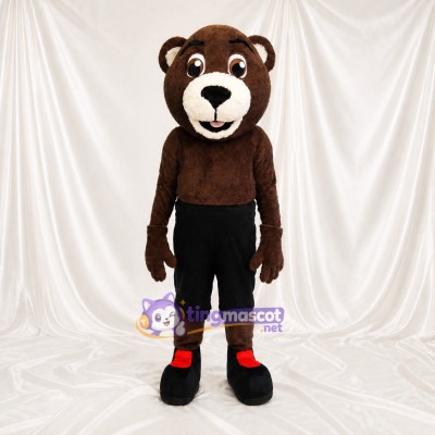 Brown Team Uniform Bear Athlete Mascot Costume Full Body for Adults Sports