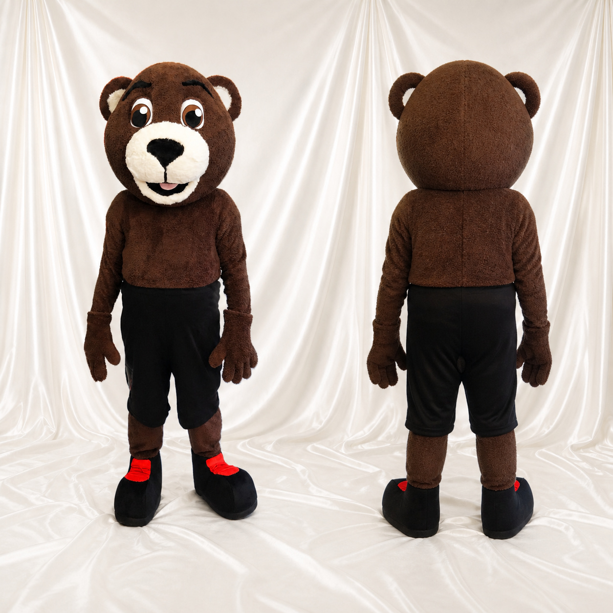 Brown Team Uniform Bear Athlete Mascot Costume Full Body for Adults Sports Brown Team Uniform Bear Athlete Mascot Costume Full Body for Adults Sports