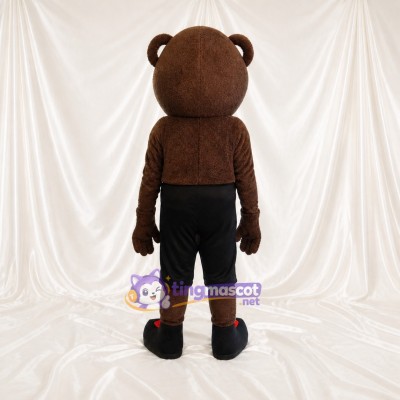 Brown Team Uniform Bear Athlete Mascot Costume Full Body for Adults Sports
