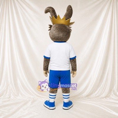 Crowned Goat Mascot Costume Full Body for Adults School Events