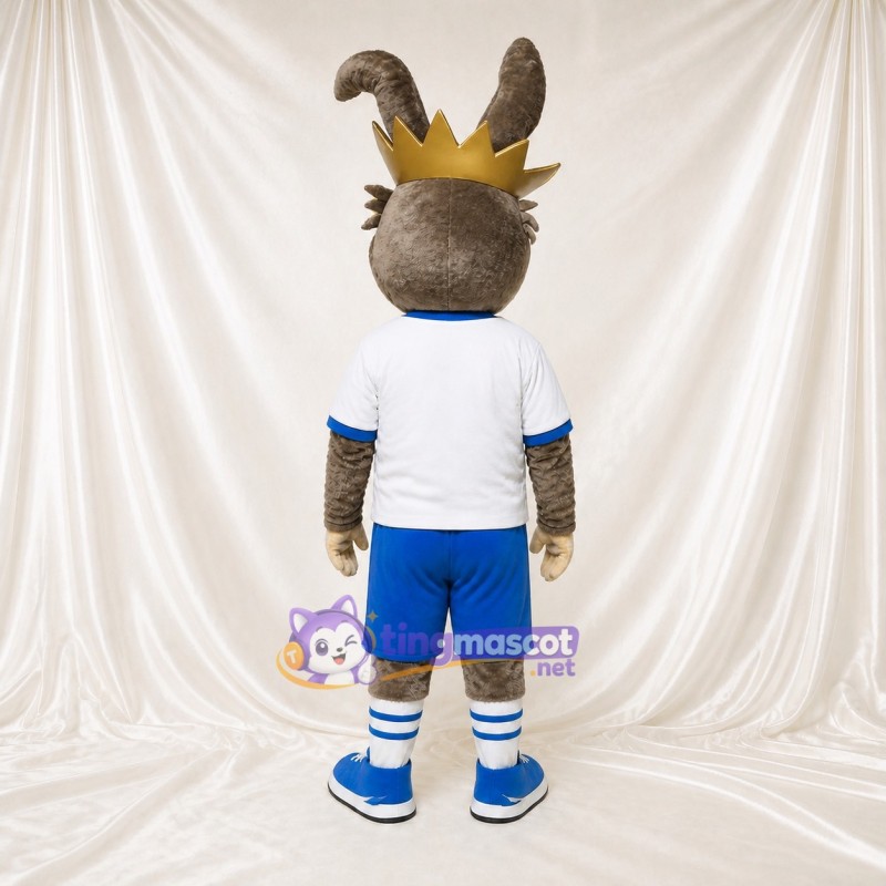Crowned Goat Mascot Costume Full Body for Adults School Events