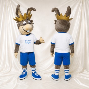 Crowned Goat Mascot Costume Full Body for Adults School Events