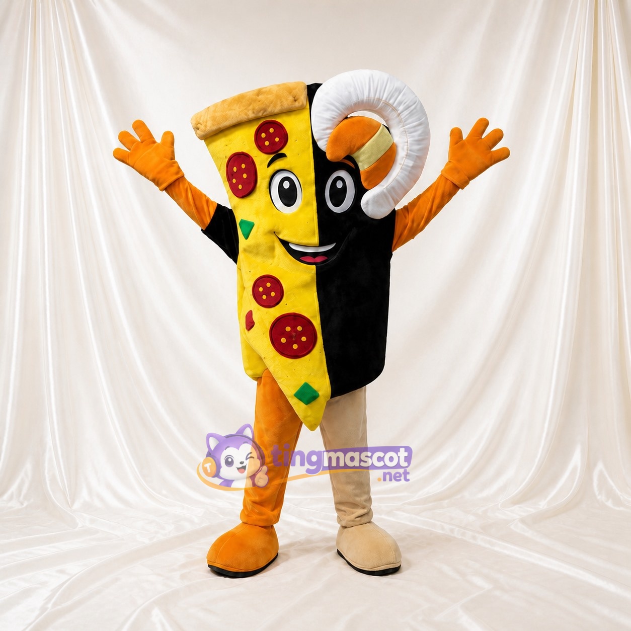 High Visibility Pizza Slice Mascot Costume Full Body for Adults Food Events High Visibility Pizza Slice Mascot Costume Full Body for Adults Food Events