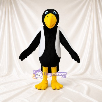 Black Construction Penguin Mascot Costume Full Body for Adults School Events