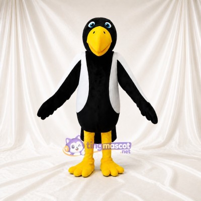 Black Construction Penguin Mascot Costume Full Body for Adults School Events