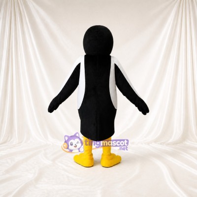 Black Construction Penguin Mascot Costume Full Body for Adults School Events