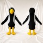 Black Construction Penguin Mascot Costume Full Body for Adults School Events