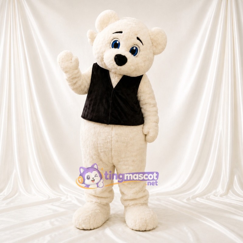 Polar Bear Worker Mascot Costume Full Body for Adults Promotions