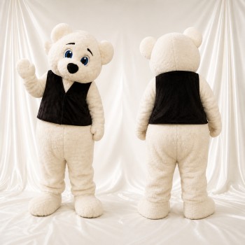 Polar Bear Worker Mascot Costume Full Body for Adults Promotions