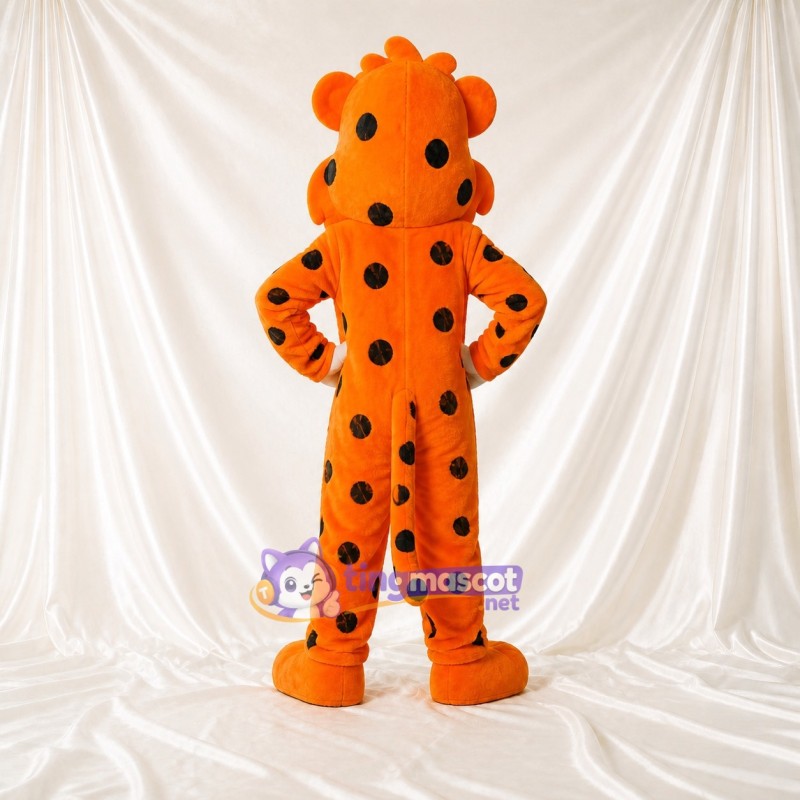 Orange Leopard Mascot Costume Full Body for Adults School Events