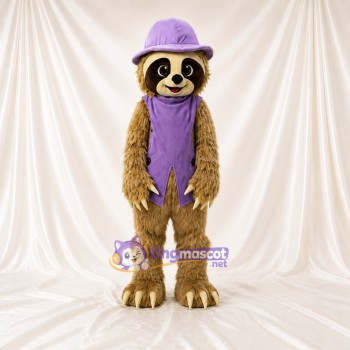 Brown Sloth Mascot Costume Full Body for Adults School Events