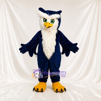 Hibou Bleu Marine Costume de mascotte intégral pour adultes Événements scolaires