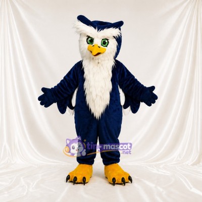 Hibou Bleu Marine Costume de mascotte intégral pour adultes Événements scolaires