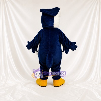 Hibou Bleu Marine Costume de mascotte intégral pour adultes Événements scolaires