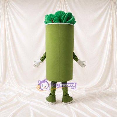 Leafy Cylinder Mascot Costume Full Body for Adults Promotions