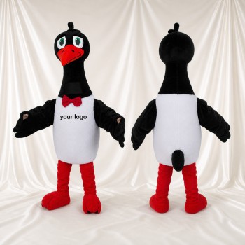 Black Goose Mascot Costume Full Body for Adults School Events