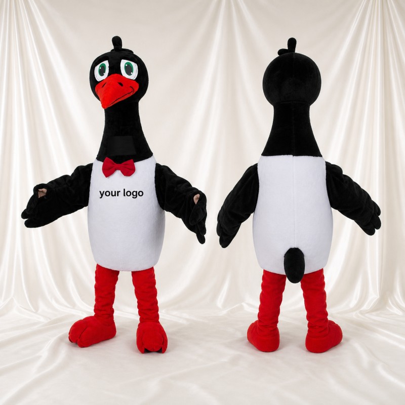 Black Goose Mascot Costume Full Body for Adults School Events