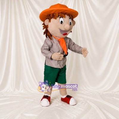 Explorer Boy Mascot Costume Full Body for Adults Promotions
