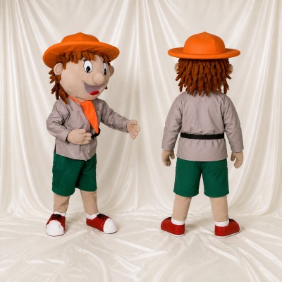 Explorer Boy Mascot Costume Full Body for Adults Promotions