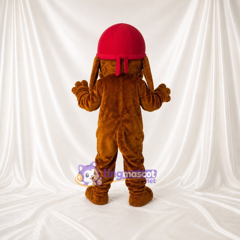 Brown and Red Dog Mascot Costume Full Body for Adults School Events