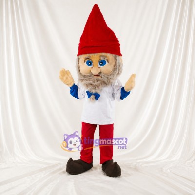 Red Gnome Mascot Costume Full Body for Adults School Events