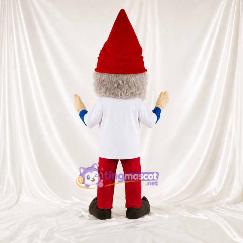 Red Gnome Mascot Costume Full Body for Adults School Events