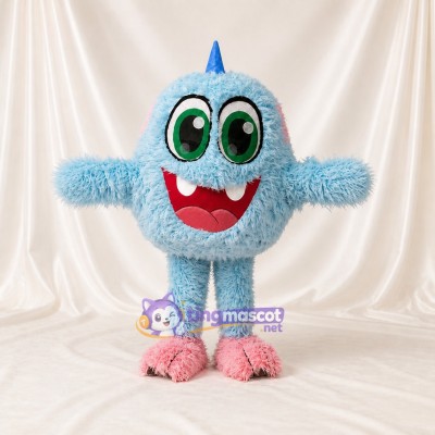 Light Blue Sculpted Fantasy Monster Mascot Costume Full Body for Adults Schools