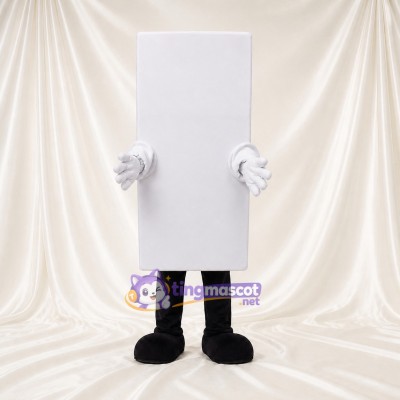 Affichage Rectangulaire Blanc Costume de mascotte intégral pour adultes Promotions