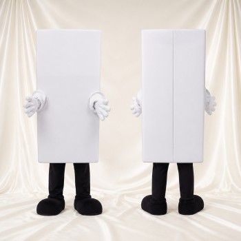 Affichage Rectangulaire Blanc Costume de mascotte intégral pour adultes Promotions