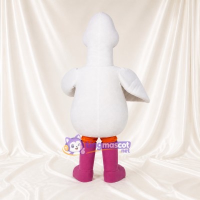 White goose Mascot Costume Full Body for Adults School Events