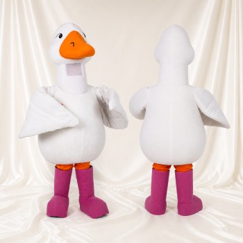 Weiß-Gans Ganzkörper-Maskottchenkostüm für Erwachsene – Schulveranstaltungen