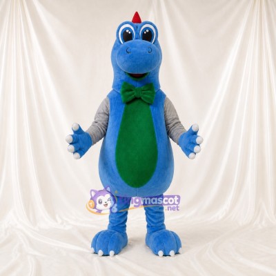 Blue Dinosaur Mascot Costume Full Body for Adults School Events