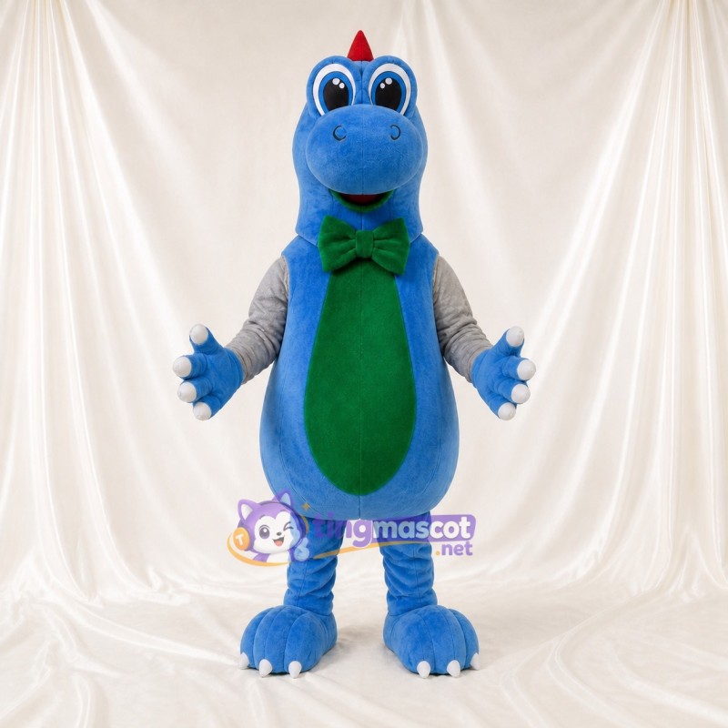 Blue Dinosaur Mascot Costume Full Body for Adults School Events