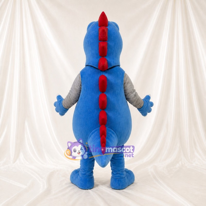 Blue Dinosaur Mascot Costume Full Body for Adults School Events