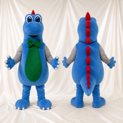 Blue Dinosaur Mascot Costume Full Body for Adults School Events