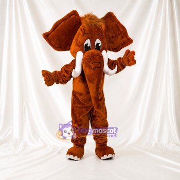 Brown Woolly Mammoth Mascot Costume Full Body for Adults School Events