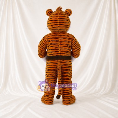 Orange Noir Blanc et Or Tigre Magicien Costume de mascotte intégral pour adultes Événements scolaires