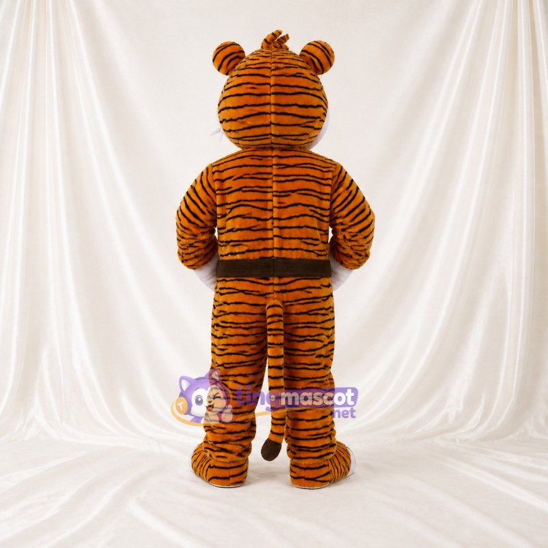 Orange Noir Blanc et Or Tigre Magicien Costume de mascotte intégral pour adultes Événements scolaires