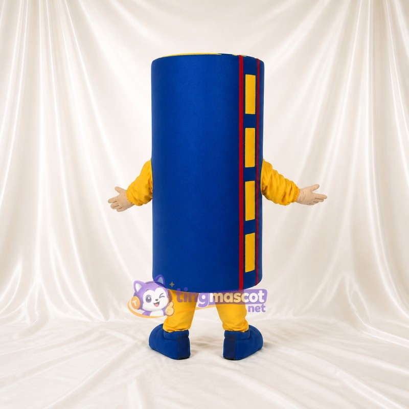 Blue Cylinder Mascot Costume Full Body for Adults Promotions