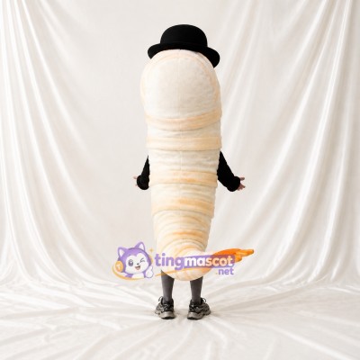 Ver de Chapeau Melon Costume de mascotte intégral pour adultes Musées