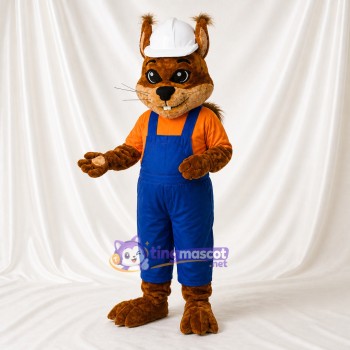 Squirrel Worker Mascot Costume Full Body for Adults Promotions