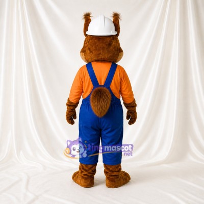 Squirrel Worker Mascot Costume Full Body for Adults Promotions
