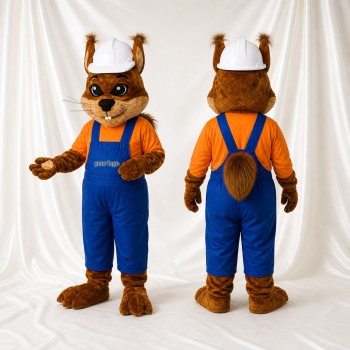 Squirrel Worker Mascot Costume Full Body for Adults Promotions