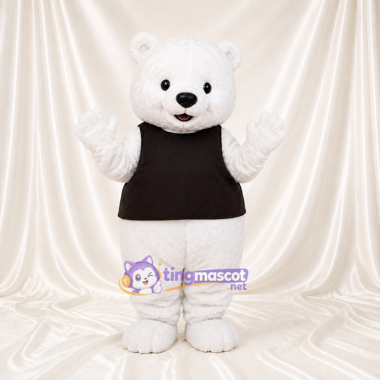 Ours Polaire Travailleur Blanc Costume de mascotte intégral pour adultes Promotions Ours Polaire Travailleur Blanc Costume de mascotte intégral pour adultes Promotions