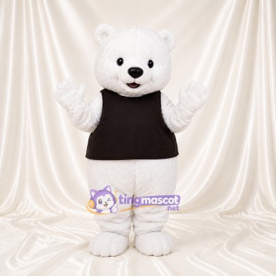 White Polar Bear Worker Mascot Costume Full Body for Adults Promotions