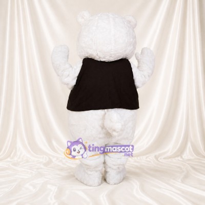 White Polar Bear Worker Mascot Costume Full Body for Adults Promotions