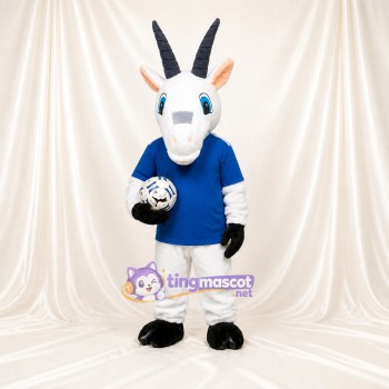 Athlète Chèvre Blanche Costume de mascotte intégral pour adultes Événements sportifs