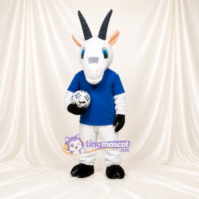 Athlète Chèvre Blanche Costume de mascotte intégral pour adultes Événements sportifs